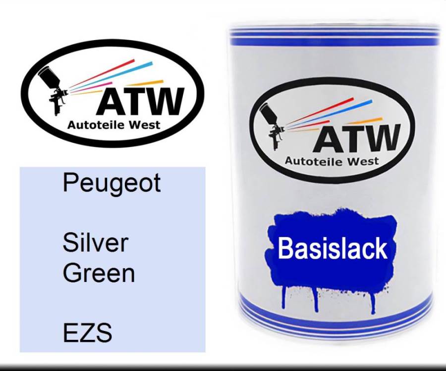 Peugeot, Silver Green, EZS: 500ml Lackdose, von ATW Autoteile West.